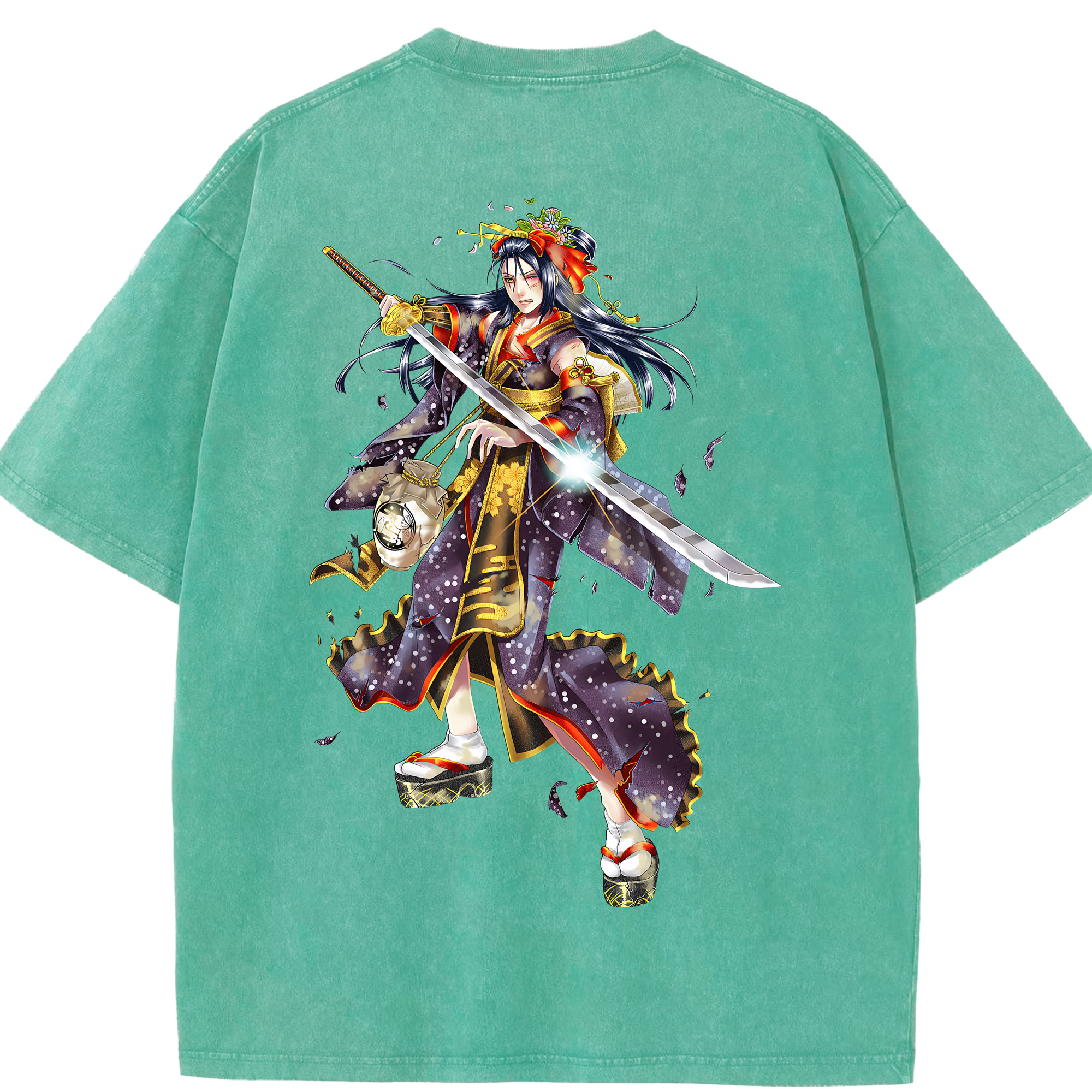 （画像用） 刀剣乱舞 Touken Ranbu 綿100% ヴィンテージ風 半袖Tシャツ（背面プリント）